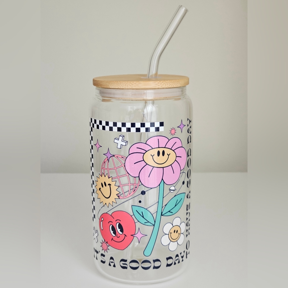 It's A Good Day 16oz Clear Beer Can Glass Cup